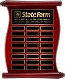 Custom Scroll Rosewood Annual Plaque w/ Laser Engraved Plate (9