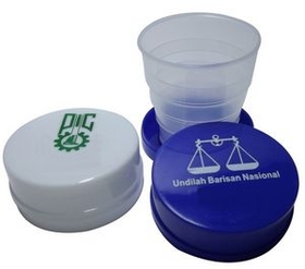 Custom Plastic Collapsible Cup For Trave, 2 3/4" L x 1 1/8" W