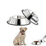 Custom Stainless Steel Dog Bowls With Rubber Base, 8 3/5