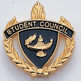 Blank Fully Modeled Epoxy Enameled Scholastic Award Pins (Student Council), 7/8" L