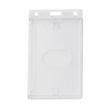 Custom Vertical/Side Load Frosted Molded Polycarbonate Badge Holder W/ Card Dispenser, 2.44