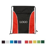 Custom Two Tone Drawstring Pack With Zipper, 14