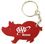 Custom Pig Aluminum Bottle Opener With Key Chain (9 Week Production), 2 11/32" L X 1 1/4" W, Price/piece