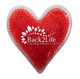 Custom Heart Gel Bead Hot/Cold Pack (Spot Color), 4" W X 4 1/2" H