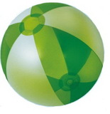 Custom Inflatable Opaque White & Translucent Green Beach Ball (16
