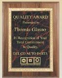 Blank Genuine Walnut Plaque w/ Red Brass Engraving Plate (9