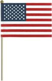 Custom No Fray Economy Cotton U.S. Mounted Flag w/ Gold Ball Flagpole (4"x6")