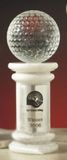 Custom Crystal Golf Award w/ Round Base