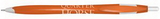 Custom Quarter Ballpoint Pen w/Orange Barrel/White Trim