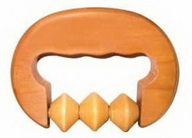 Custom Handle W/ Angled Rollers Wooden Massager