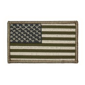 Blank Green U.S. American Flag Patch, 3.5" W x 2" H