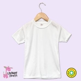 Custom White Toddler Cap Sleeve Girls T-Shirt w/Scallop Trim