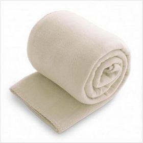 Blank Fleece Throw Blanket - Cream (Overseas) (50"X60")