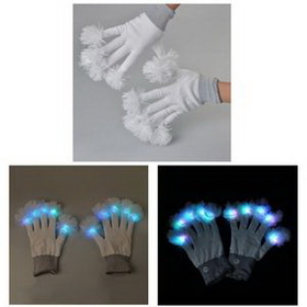Custom LED Fluffy Gloves, 9.3" H x 4.7" W