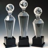 Custom 2 In 1 Black/Clear Crystal Globe Trophy, 13