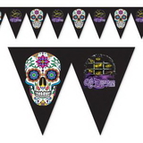 Custom Printed Day of the Dead Pennant Banner, 11 1/4