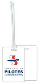 Custom Extra Thick Plastic Stock Tag .080 white styrene 2.125" x 3.375" rectangle, Spot Color Printed