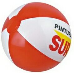 Custom 9" Red & White Inflatable Beach Ball