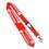 Custom Red Polyester Lanyards 1/2" (12 Mm) Wide, Price/piece