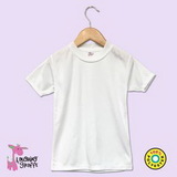 Custom The Laughing Giraffe Short Sleeve Cap Sleeve Polyester Toddler T-Shirt w/ Scallop Trim - White