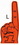 Blank Stock Orange #1 Foam Hand Mitt, 18" H, Price/piece