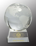 Custom Crystal Globe Award, 4.25