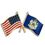 Blank Maine & Usa Crossed Flag Pin, 1 1/8" W, Price/piece