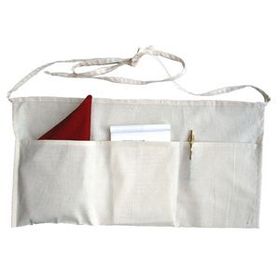 Custom Natural 100% Cotton 3 Pocket Waist Apron - Blank (24"x12")