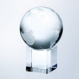 Custom World Globe with Tapered Cube Base, Large 5-3/4
