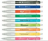 Custom Ice Frosted Translucent Retractable Ball Point Pen w/ Rubber Grip