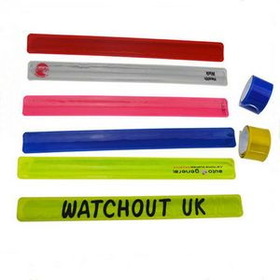 Custom Full Color PVC Reflective Slap Wristband, 12" L x 1 1/4" W
