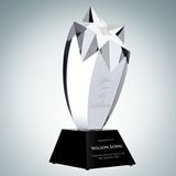 Custom Rising Star Optical Crystal Award w/Black Slant Base, 9