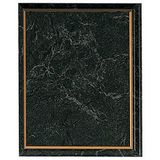 Blank Black Marbled Plaque w/Gold Border (7
