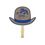 Fan - Derby Hat Shape Recycled Single Paper Hand Fan - Wood Stick Handle, Price/piece