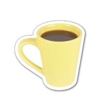Custom 3.1-5 Sq. In. (B) Magnet - Mug Of Coffee, 30mm Thick