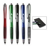 Custom Plastic wavy grip stylus pen, 5 3/4