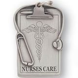 Nurses Care Pewter Key Chain