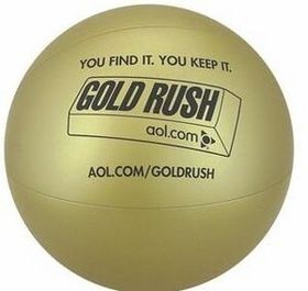 Custom 16" Inflatable Solid Metallic Gold Beach Ball