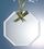 Custom 114-G115  - Alicia Beveled Economy Ornament-Octagon with Gold Ribbon for Hanging-Jade Glass, Price/piece