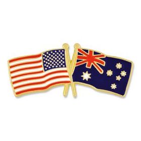Blank Usa & Australia Flag Pin, 1 1/8" W X 1/2" H