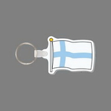 Key Ring & Full Color Punch Tag W/ Tab - Finland Flag