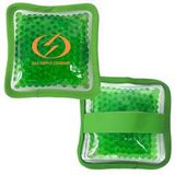 Custom Cloth Square Green Hot/ Cold Pack with Gel Beads, 4