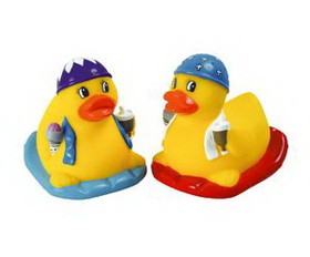 Custom Rubber Pool Party Duck Toy, 4" L x 3 1/2" W x 3 3/4" H