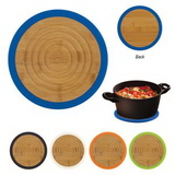 Custom Bamboo And Silicone Trivet, 7 3/4