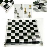 Custom High end Genuine Crystal Chess Board and Chessman(sand blasted)