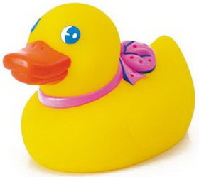 Custom Rubber Pretty Duck, 3 3/4" L x 2 5/8" W x 3" H