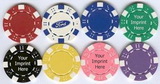Custom Magnetic Poker Chip - Striped Dice, 1 9/16