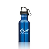 Custom Wide Mouth Bottle with Carabiner - 16oz Blue, 2.75