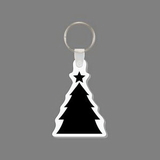 Custom Key Ring & Punch Tag W/ Tab - Christmas Tree Silhouette