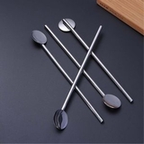 Custom 2 in 1 Metal Straws With Spoon, Mixing Spoon Straw, 0.25